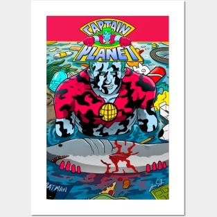 CAPTAIN PLANET SHARK Posters and Art